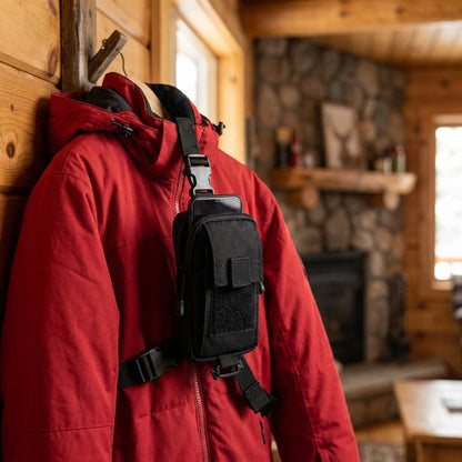 Lift pouch on a ski jacket